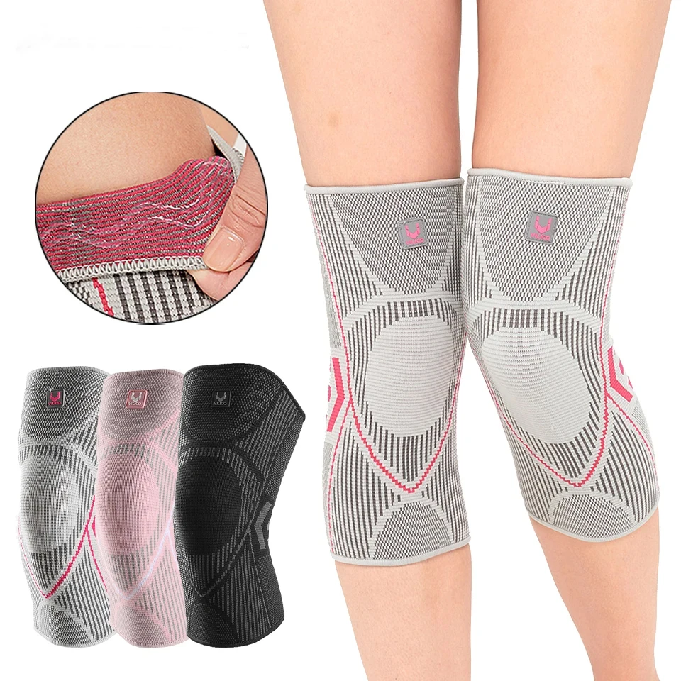 1Pcs Professional Knee Support Compression Knee Sleeve Anti Slip Silicone Knee Braces Knee Pain Meniscus Tear, Acl, Mcl Woman