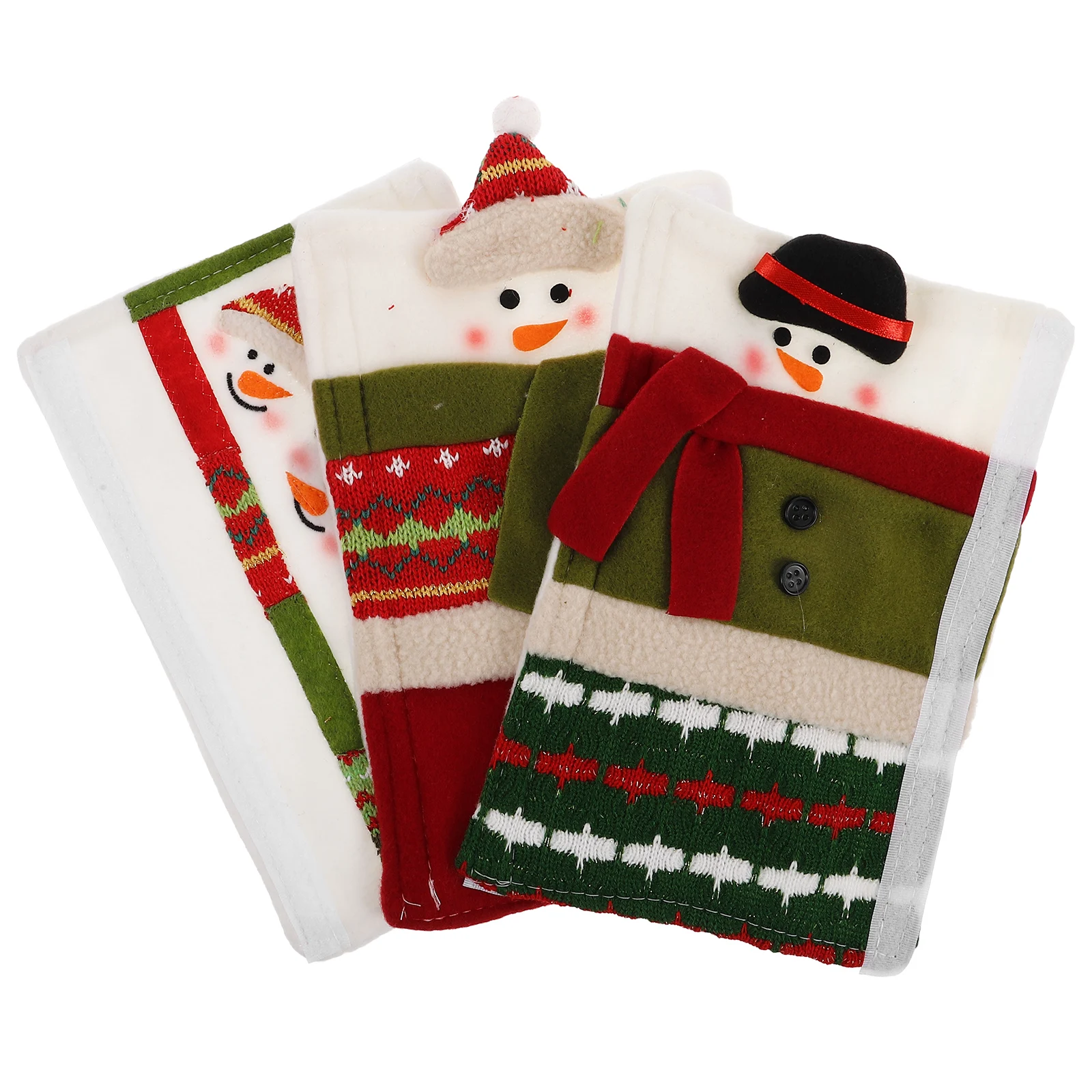 

3 Pcs Refrigerator Door Handle Christmas Covers Wraps Appliance Cabinet Christams Fridge Protectors