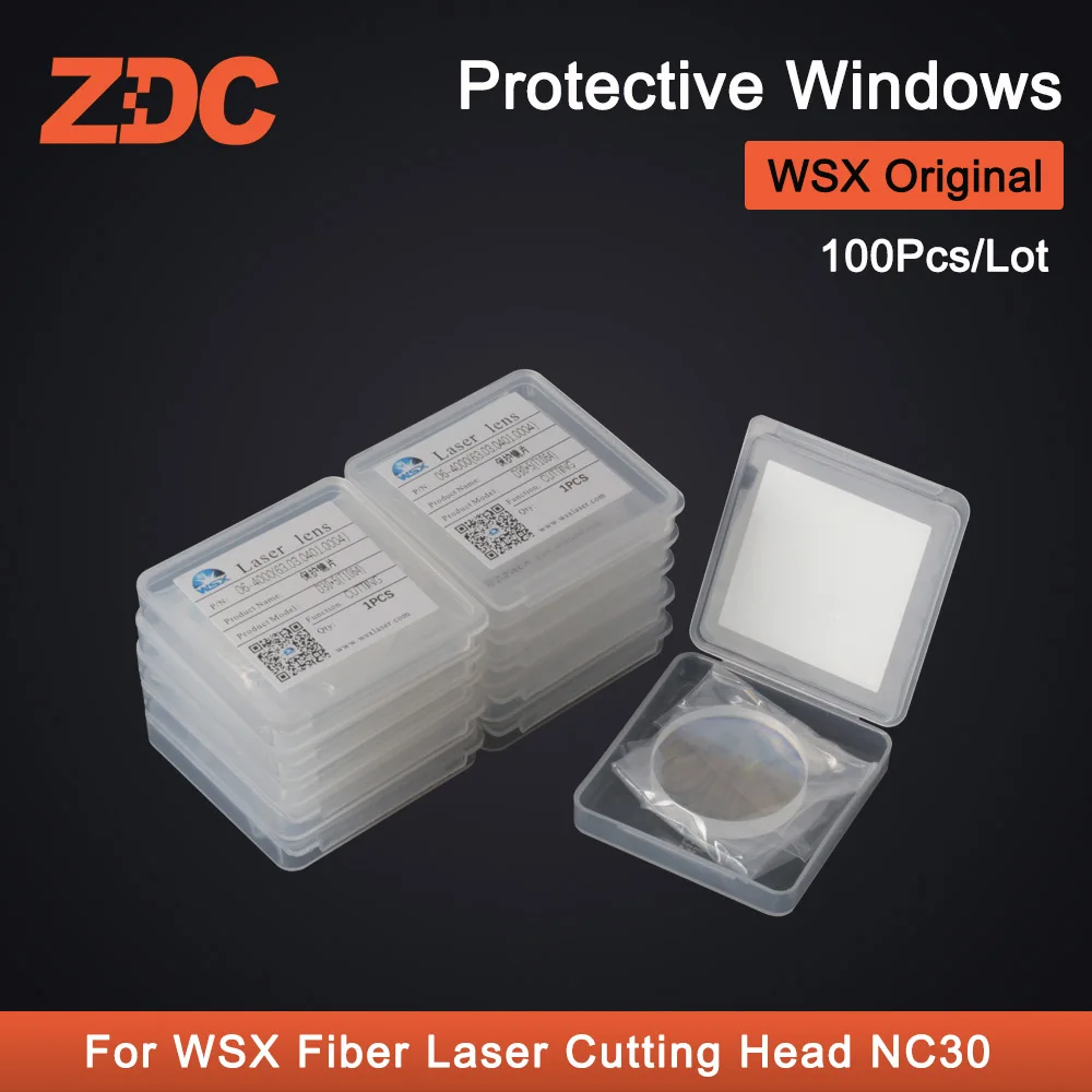 100Pcs/Lot WSX Original Protective Windows 30*5mm Cover Slides For WSX Fiber Laser Cutting Head NC30 KC15 KC13 Bodor Raytools