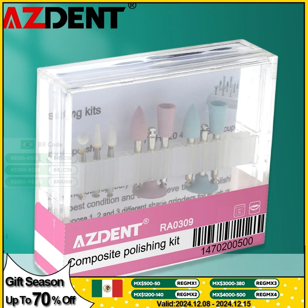 Dental Light-Curing Resina Polimento Set, Borracha De Silicone De Cerâmica, Máquina De Dobra Lenta, Cabeça De Moagem, Diâmetro 2.35mm