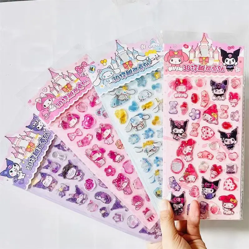 32pcs-kawaii-kuromi-meldoy-3d-crystal-sticker-waterproof-transparent-diy-phone-case-decoration-student-account-sticker-gift