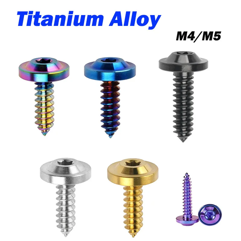 M4 M5 TC4 Titanium Alloy Flying Saucer Head Internal Plum Blossom Self Tapping Screw For Bike Motorcycle Car Boat Ti Fasteners