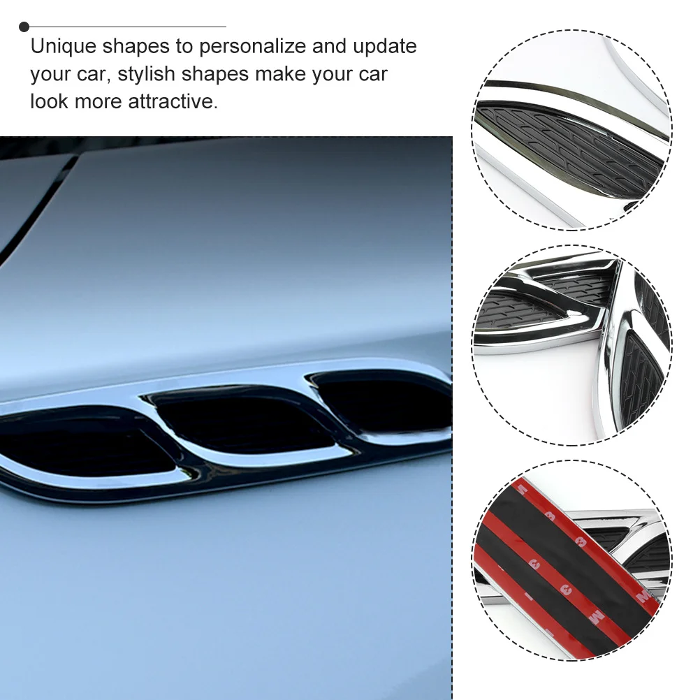 

1Pair Car Body Fender Decor Car Hood Decal Universal Adhesion Smooth Finish Not Damaging Paint Auto Hood Vent Sticker