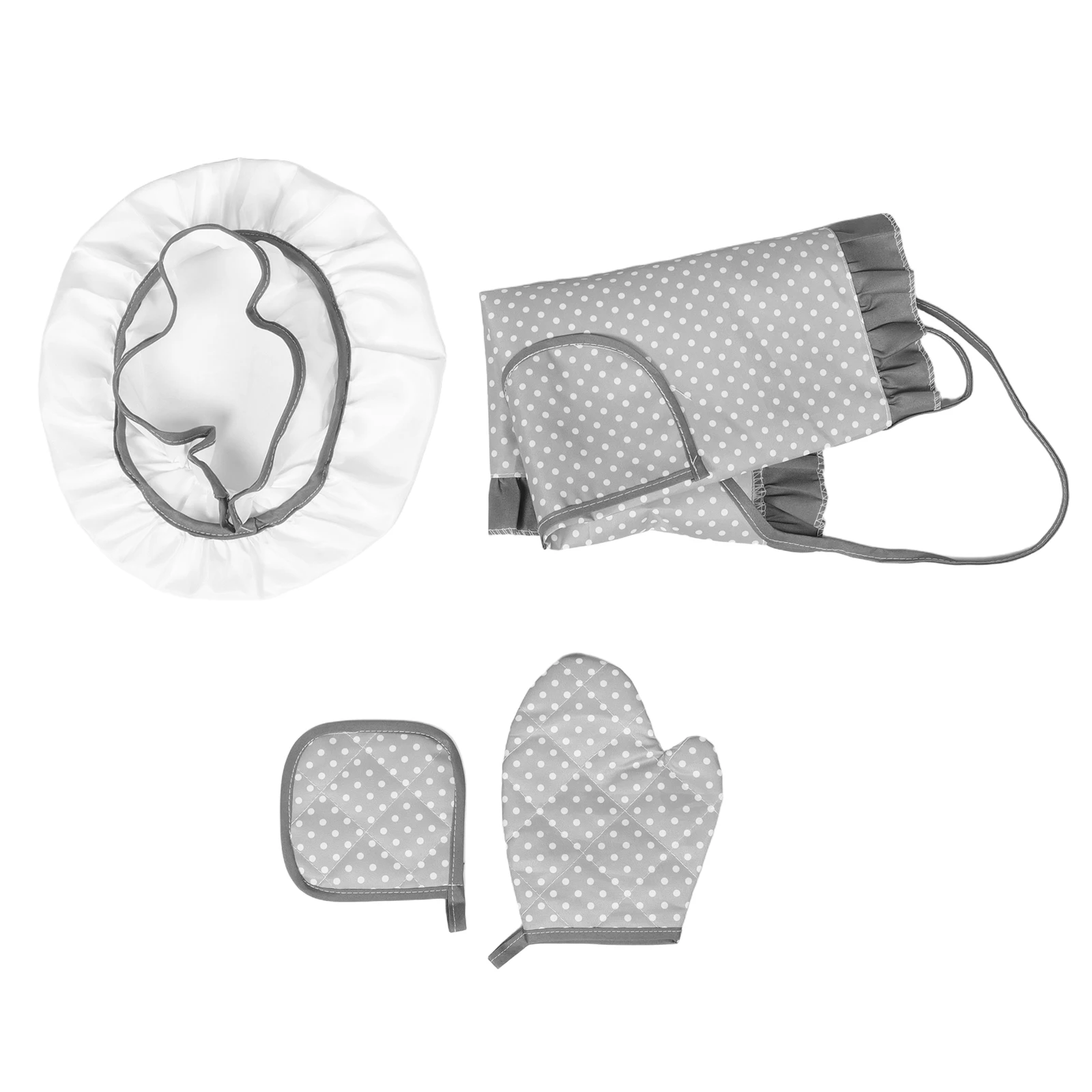 Conjunto de aventais infantis com chapéu, design adorável, material durável, experiência de culinária completa, fantasia de avental de cozinha para crianças