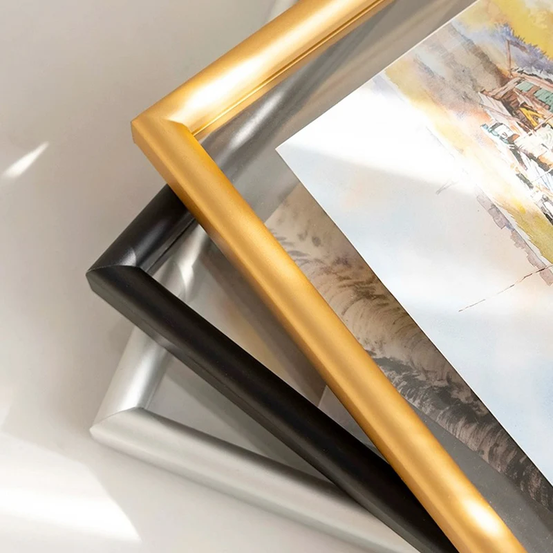 18K Gold Color Metal Poster Frame, Classic Aluminum Diamond Painting Photo Frames, 50X70CM 24x36Inch ,Unassembled Frame No Glass