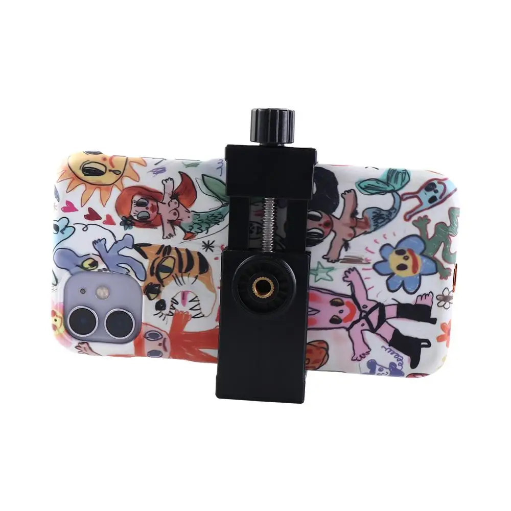 Phone Standing Mobile Broadcast Bracket Mobile Clamp Phone Mount Bracket Clip Holder Smartphone Tripod Mount Adapter Phone Clip