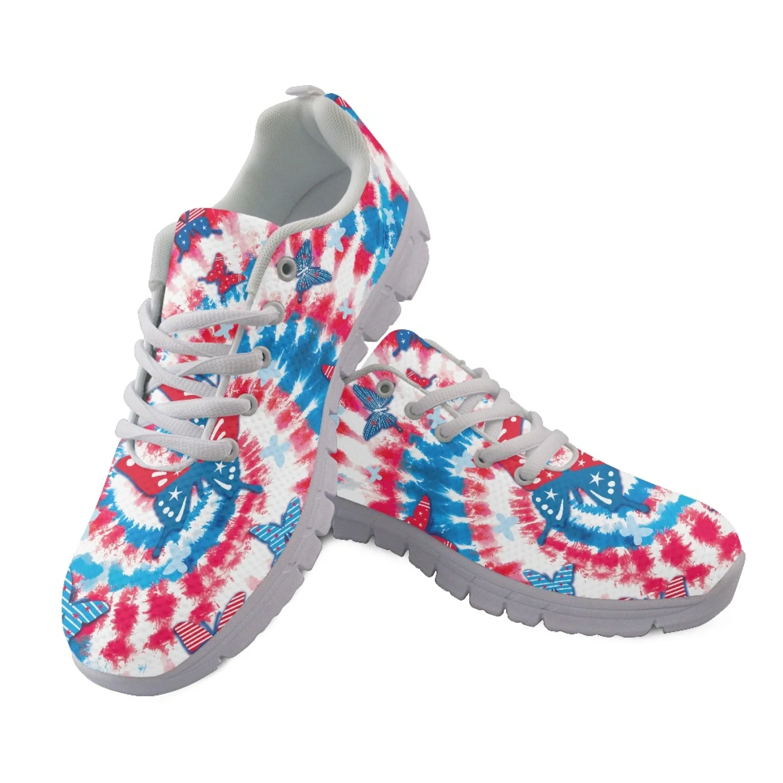 Coloranimal 4Th of July Running Shoes Featuring Patriotic Butterfly, Breathable Mesh Training Shoes for Tennis Casual Sports
