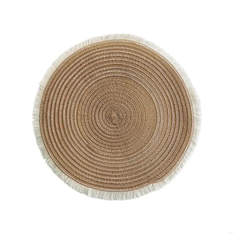 G92C Decorative Round Placemat Heat Resistant Polyester Perfect For Home Kitchen