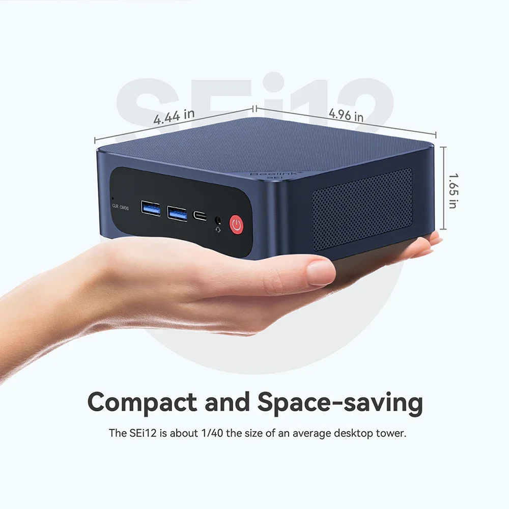 كمبيوتر صغير رسمي Beelink SEi12 Int el 12th Gen i5 12450H RAM 16GB SSD 500GB DDR4 Type C ألعاب كمبيوتر صغير كمبيوتر صغير
