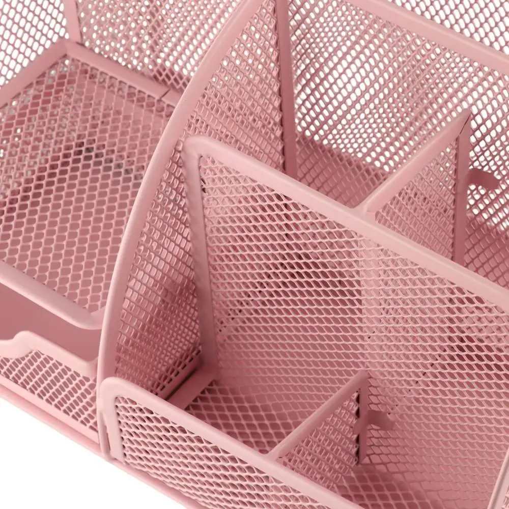 

Creative Multi Grid Pen Holder Multi-functional 6 Compartments Desktop Office Organizer Metal Mesh 1 Drawer Sundries Storage Box