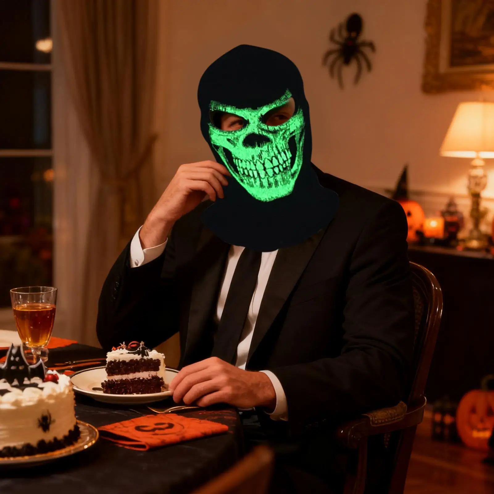 

Ski Face Cover Halloween Neck Warmer Glowing Dust Sun Protection Full Head Cover For Runners Cyclists Women Cosplay Motorcycle