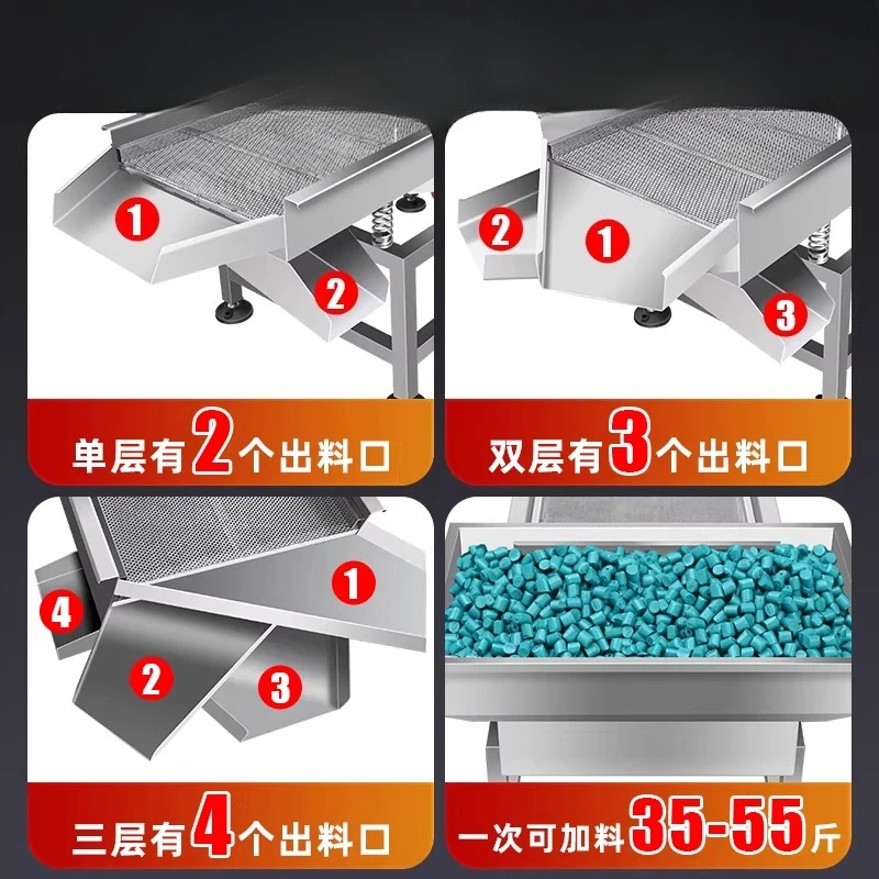 Factory Direct 2026 Stainless steel linear vibrating screen, small industrial soybean melon seeds multi-functional screening mac