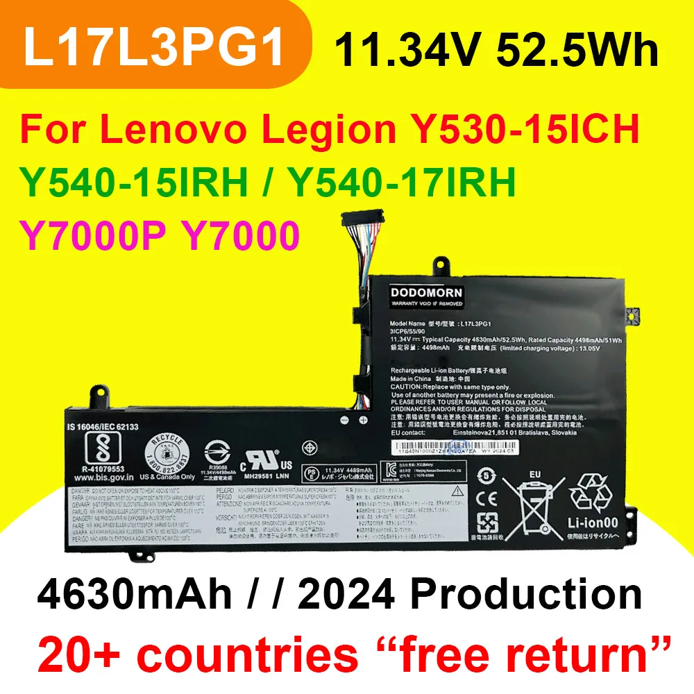 

Аккумулятор L17L3PG1 для ноутбука Lenovo Legion Y530-15ICH Y730 Y7000 Y7000P