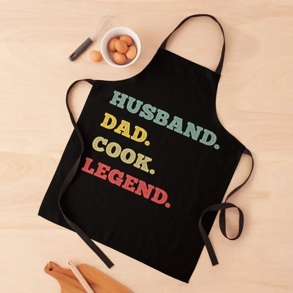 Husband Dad Cook Legend Funny Cooking Bbq Grilling Apron For Nail Stylist Teacher Womens Dresses Apron