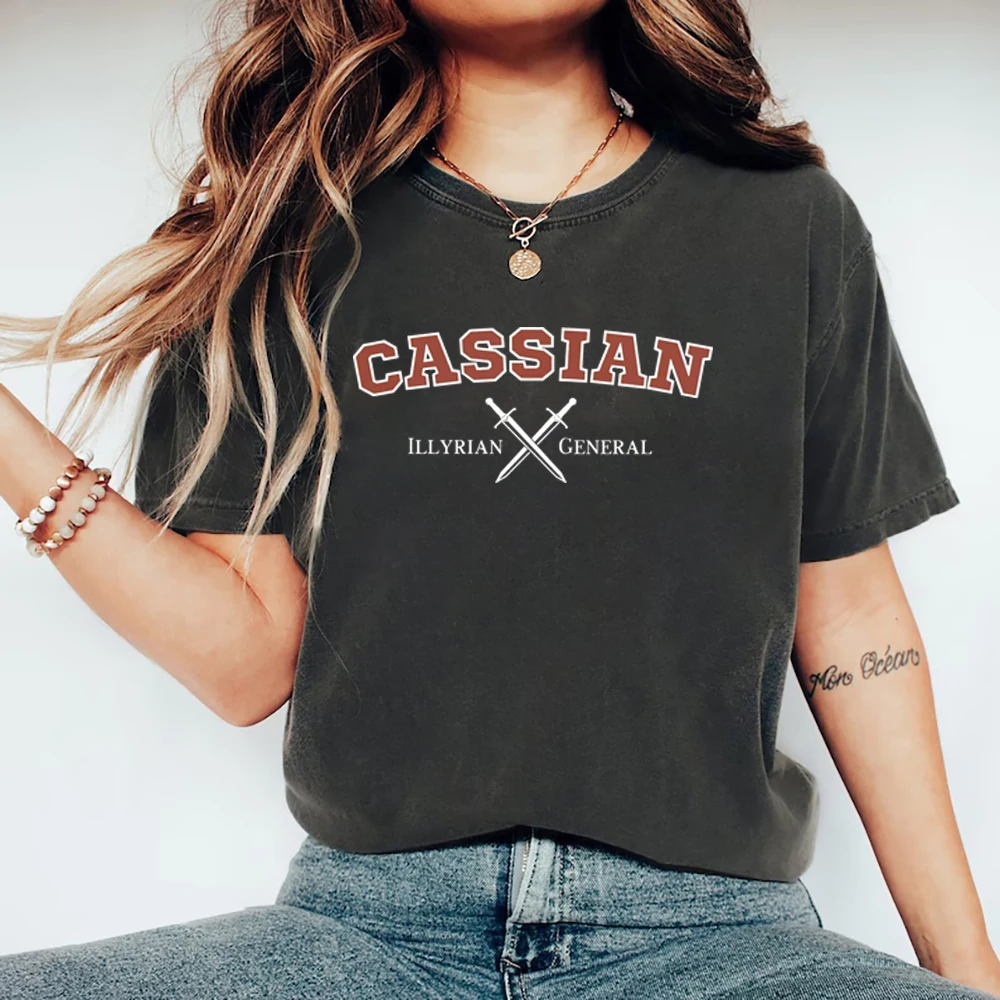 Camiseta Cassian Lord of Bloodshed, Mercancía SJM, Camisetas del General Ilírico, Camisetas para Mujer, Camisetas Gráficas de Manga Corta, Tops ACOTAR
