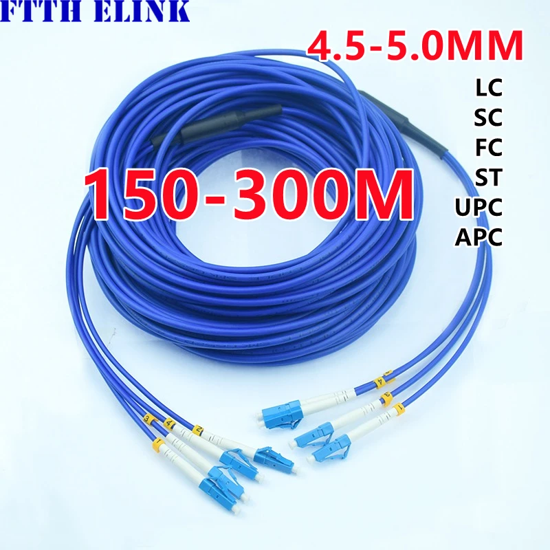 

fiber patchcord Armored 4 core SM 150-300m 4C SC LC FC ST UPC APC Singlemode 4 fibers optical jumper cable FTTHELINK 200m 250Mtr