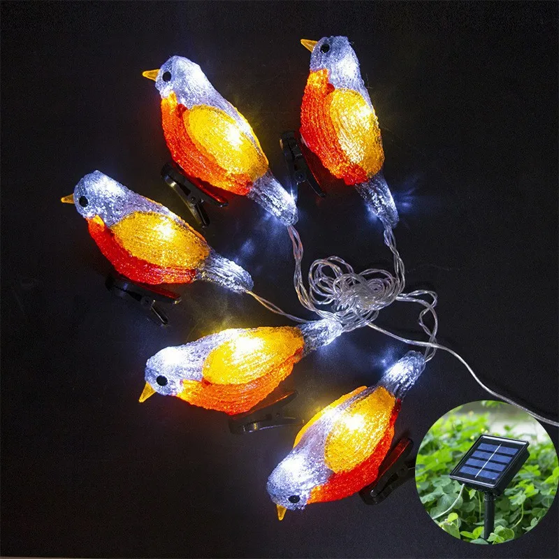 Acrylic bird battery box decorative light star light LED solar lawn light LED festive string light curtain light