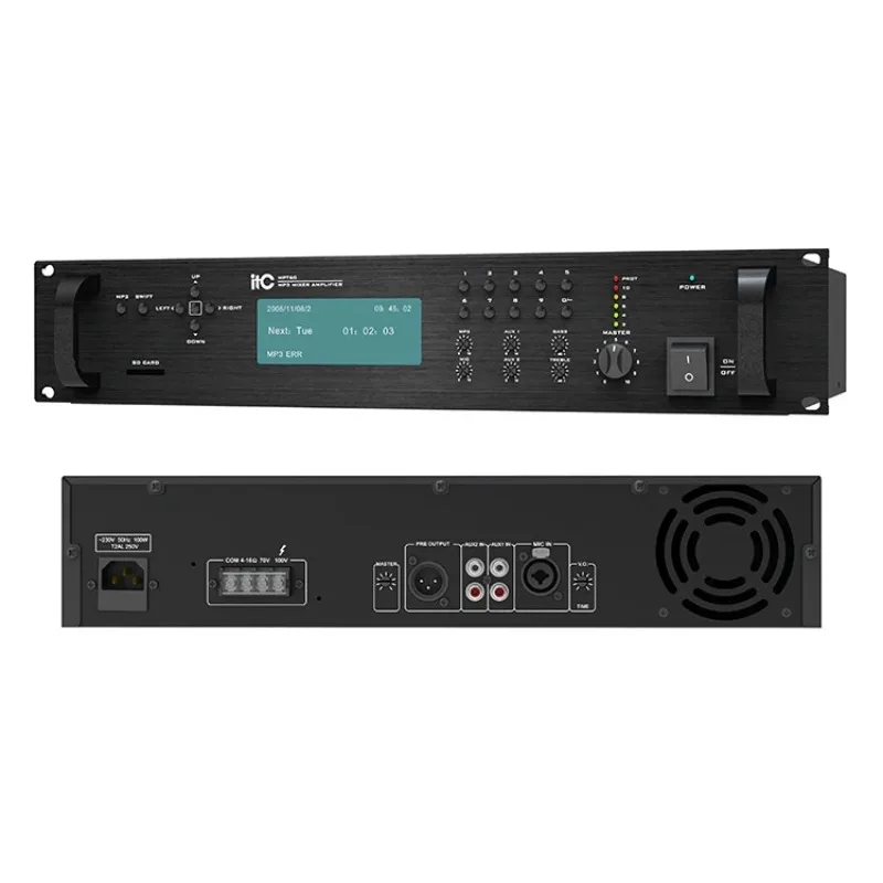 ITC Pa برنامج مكبر للصوت 240 واط BGM نظام الموسيقى MP3 مع الموقت مكبر كهربائي مكبر كهربائي المهنية