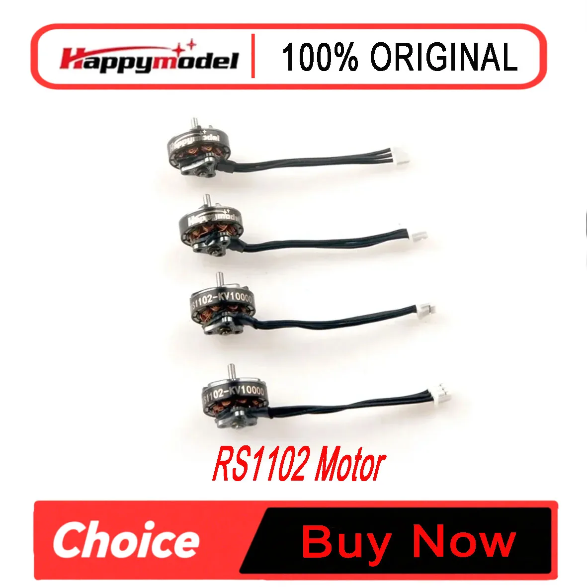HappyModel RS1102 2S Brushless Motor (10000/13500KV, 1.5mm Durable Shaft) - High-Speed for Mobula7 O4 Micro FPV Racer