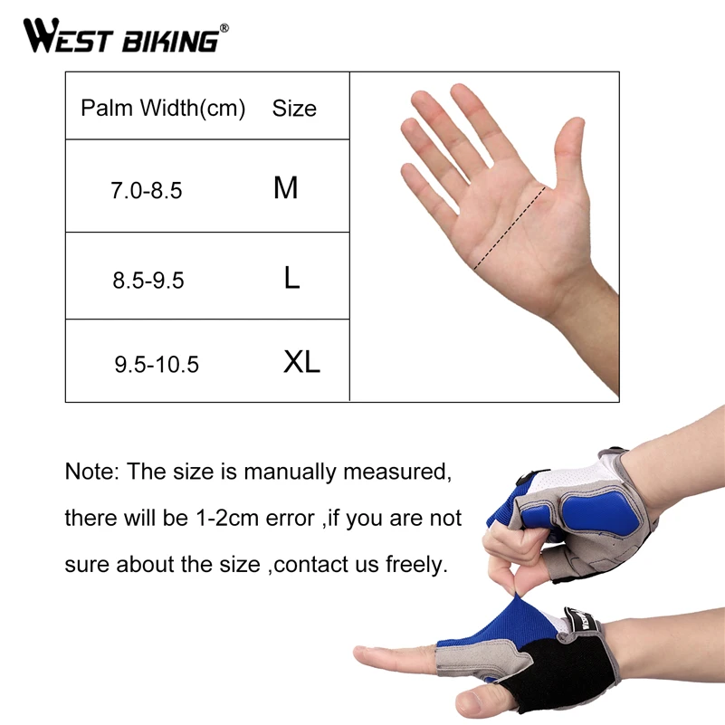 WEST BIKING Bicycle Gloves Anti Slip Breathable Half Long Finger Cycling Mittens Hiking Fishing Fitness Sport MTB Bike Gloves