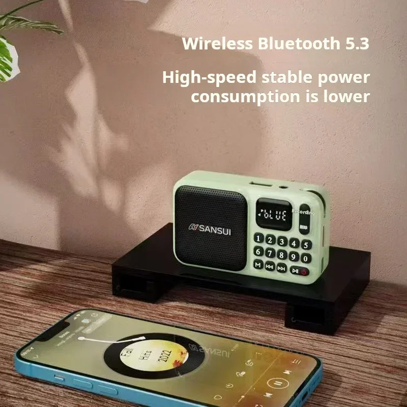 Mini Radio para ancianos F75, máquina de pedidos de canciones digitales, Radio FM portátil, Walkman MP3, Altavoz Bluetooth inalámbrico TF/USB