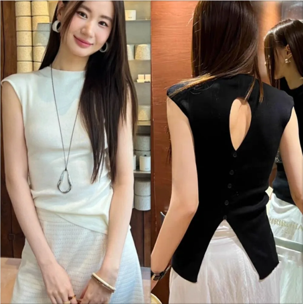 

Вязаный топ с вырезами, женская тонкая повседневная сексуальная футболка, женская одежда