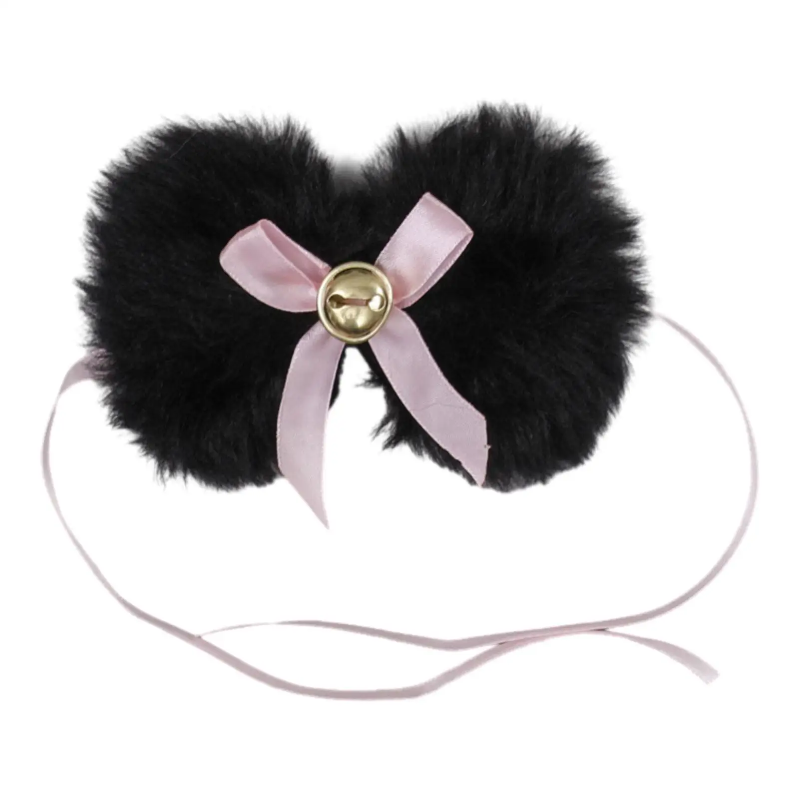 Lolita Choker Necklace Party Furry Bowknot Costume Sweet Lovely Jewelry Props Fancy Neck Bell Accessories Cravat Lolita Neck Bow