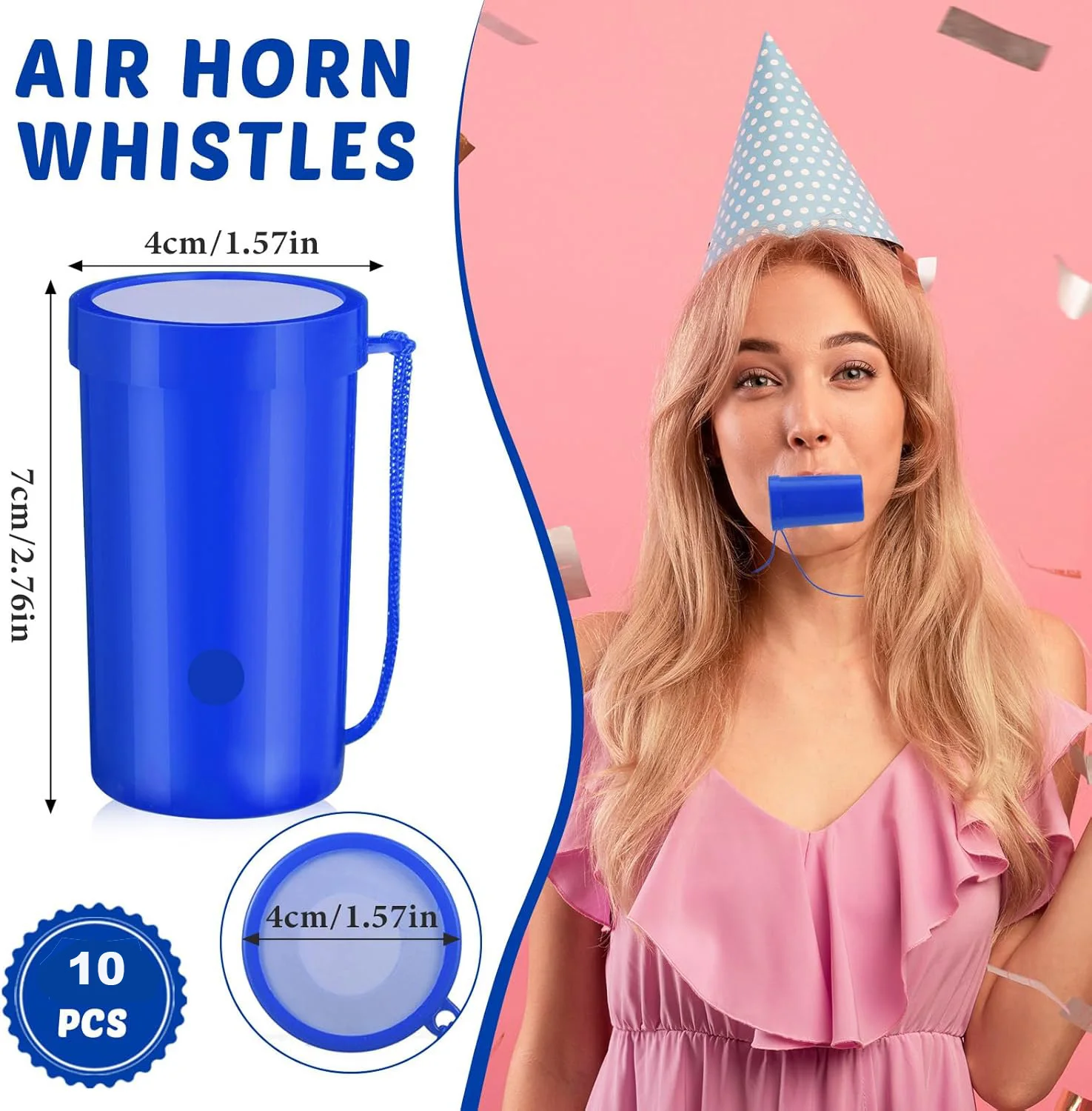 10-Pack Mini Air Speakers 3-Inch Noise Generator Loud Blowing Hanging Rope for Sports Events Birthday Party Celebration Gift Bag