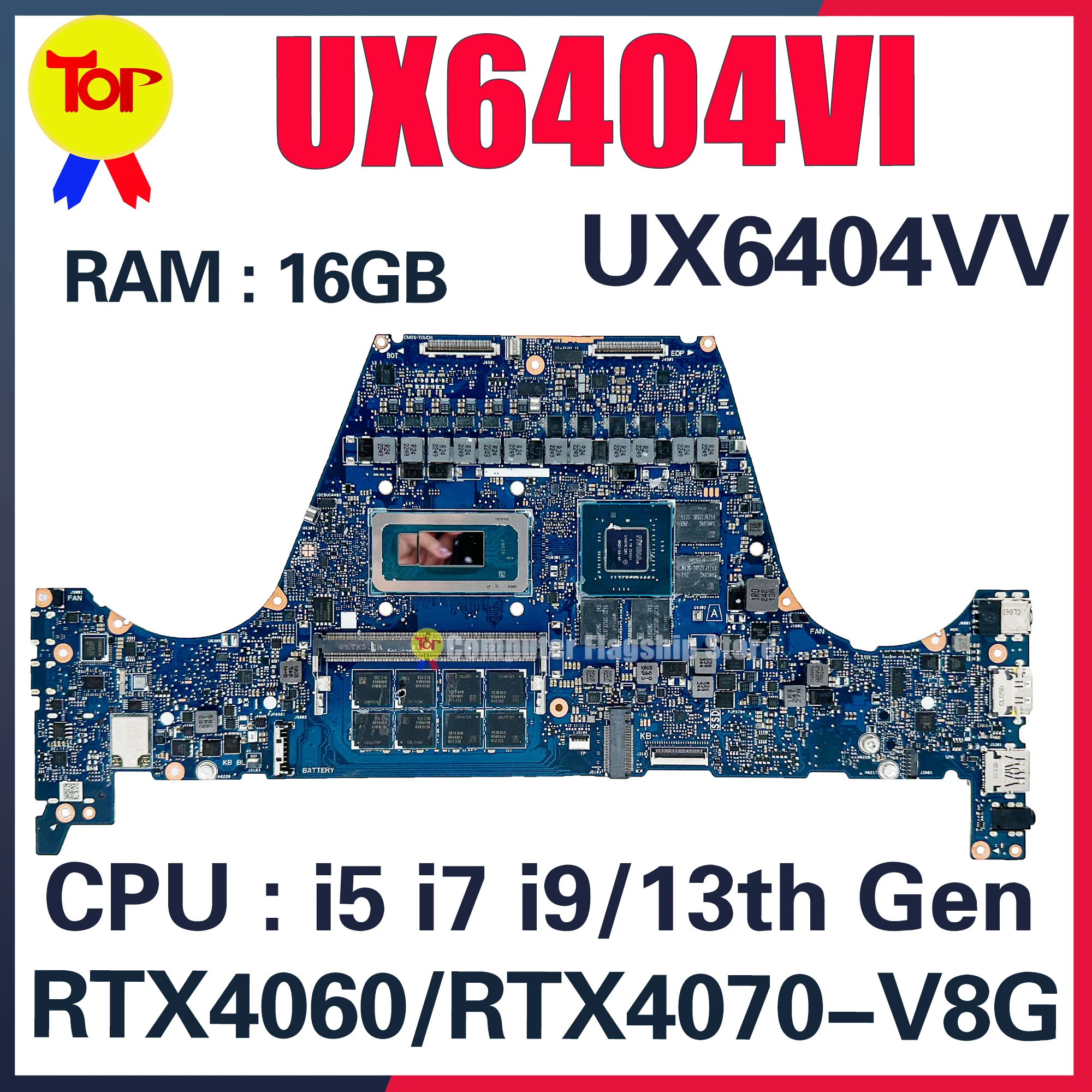 KEFU UX6404VI Mainboard For ASUS UX6404VV BX6404VI RX6404VI BX6404VV RX6404VV UX6404V Laptop Motherboard i5 i7 i9 13th Gen