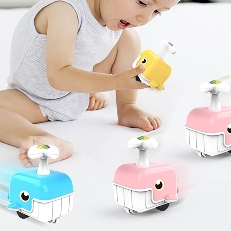 Parent Child Interactive Toy Car Children's Cute And Fun Whale Inertial Sliding Press Car Baby Learning To Crawl Kids Toy Gift