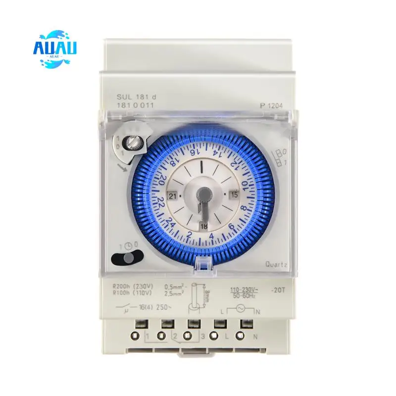 

AUAU-Analog Mechanical Timer Switch 110V-220V 24 Hours Daily Programmable 15Min Setting Time Switch Relay SUL181D Hot