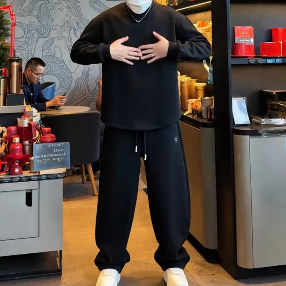 Mens Spring Plain Warm Casual Two-Piece Set Fashion Daily Outdoor Versatile Commuter Long-Sleeve Shirt Pants Men'S Wear 2026 New
