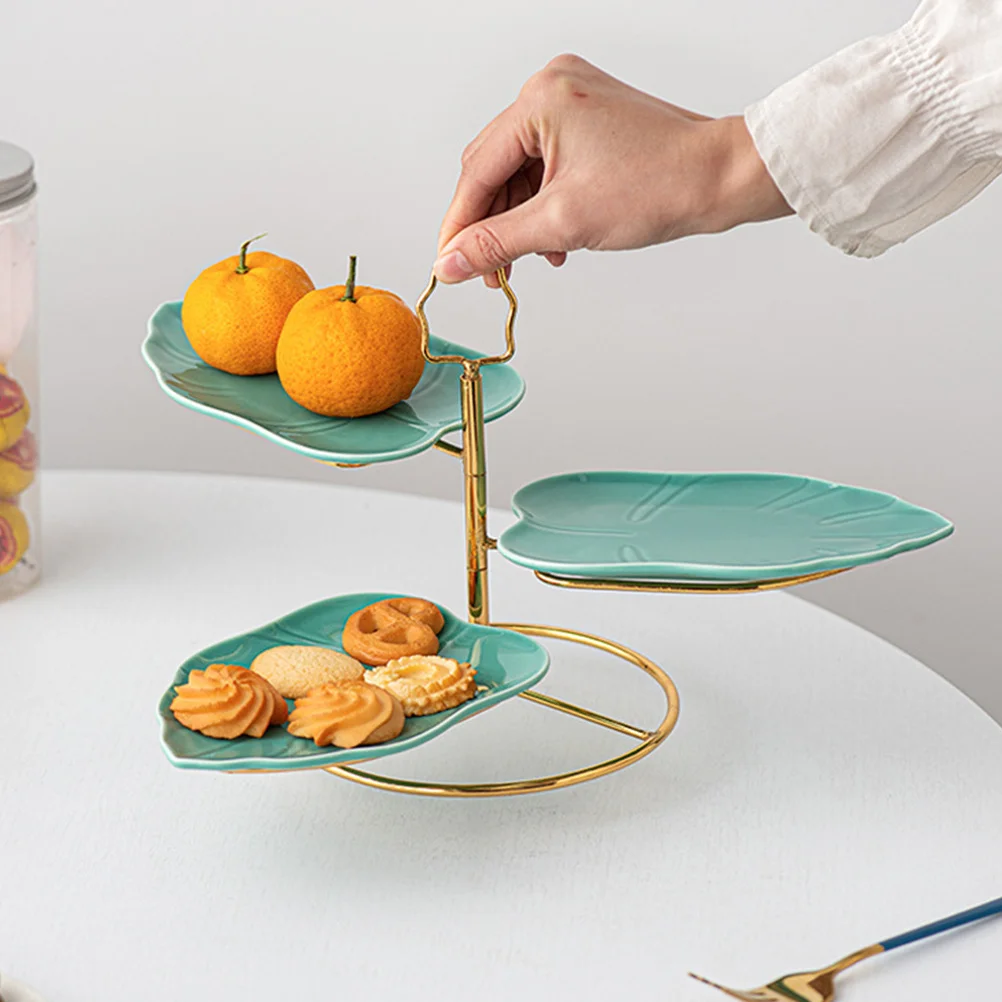 

1Set Three-Tier Fruit Storage Plate Detachable Cake Serving Tray Iron Rack Dessert Display Multi-Purpose Snack Plate