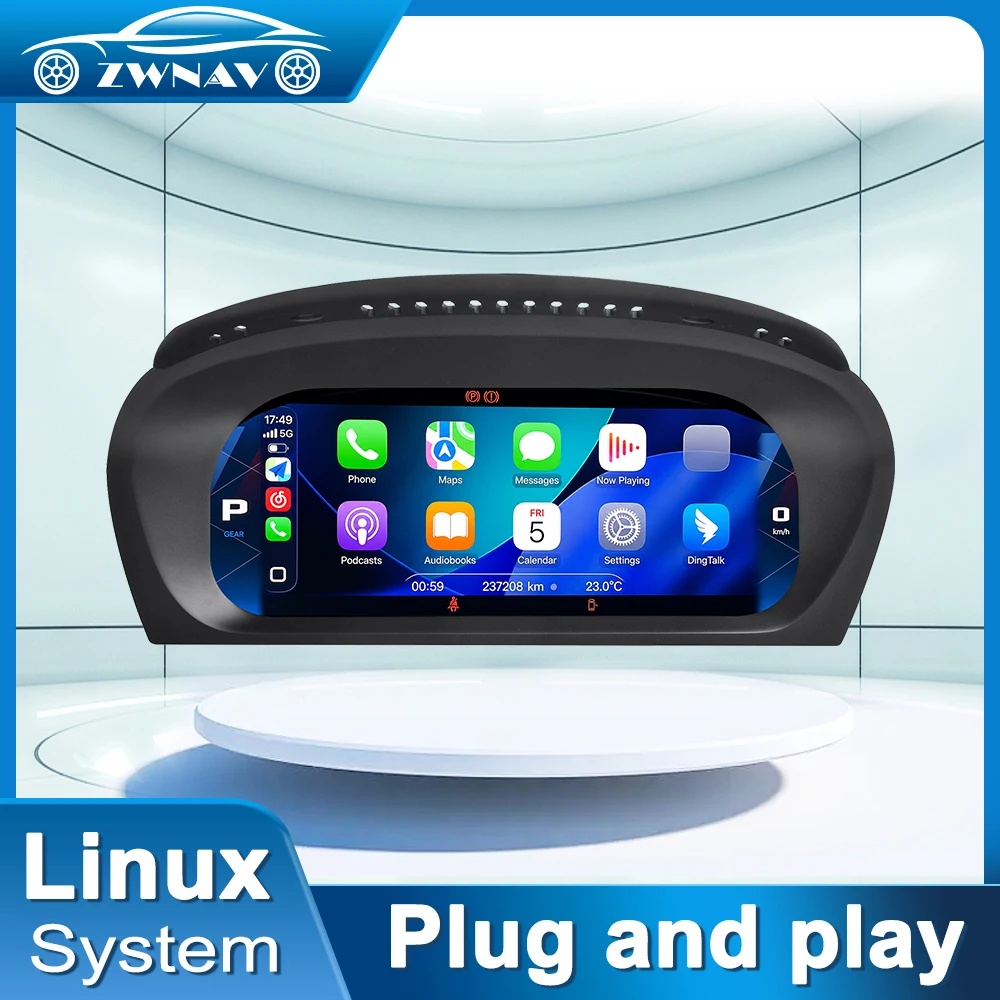 Für BMW E60 2006-2010 5er Serie Digitales Kombiinstrument Carplay Android Auto Navi Armaturenbrett Cockpit LCD-Instrumententafel Tachometer