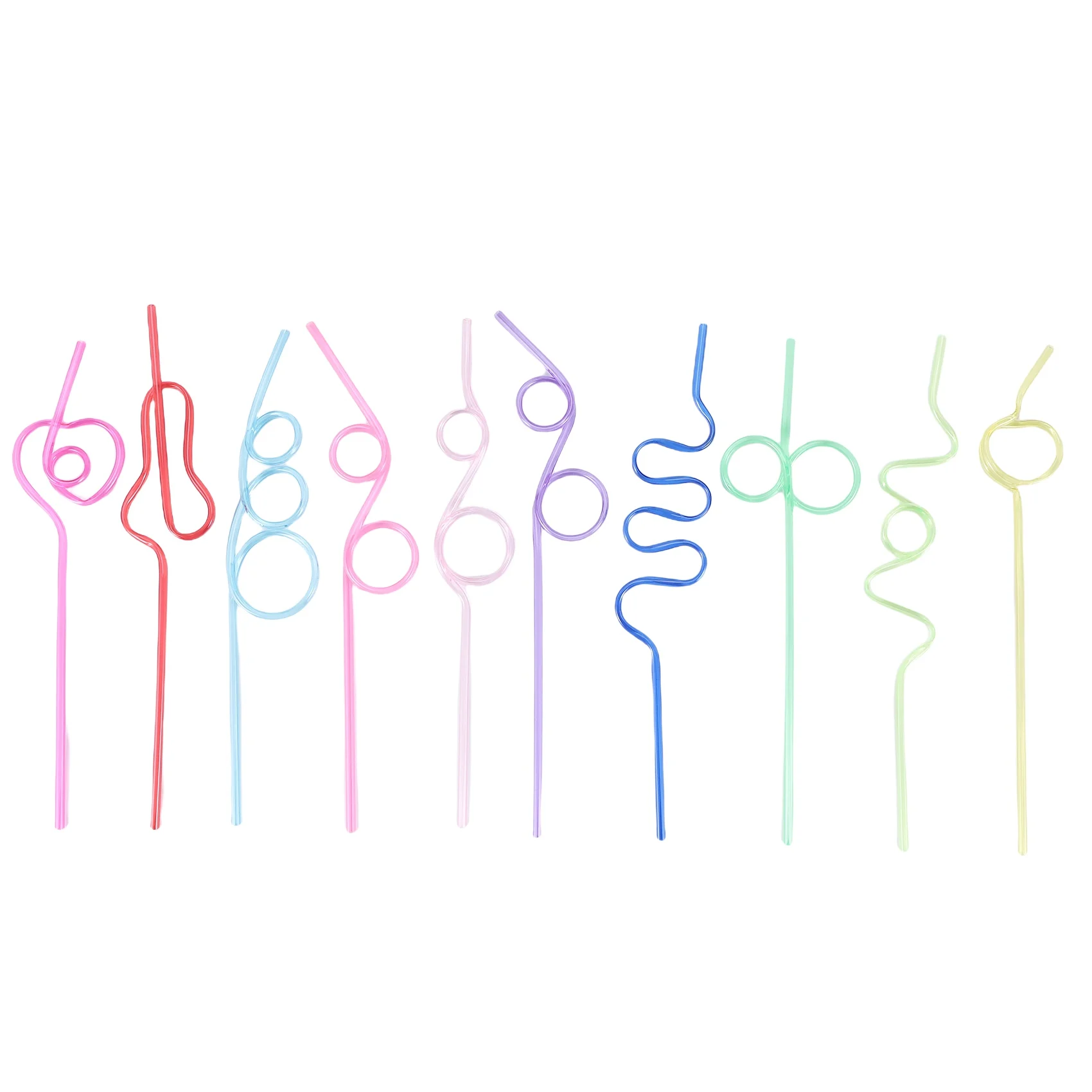 

Crazy Loop Straws, (Pack of 50) Crazy Silly Colorful Reusable Drinking Straws Mega Pack BPA and PFOA Free