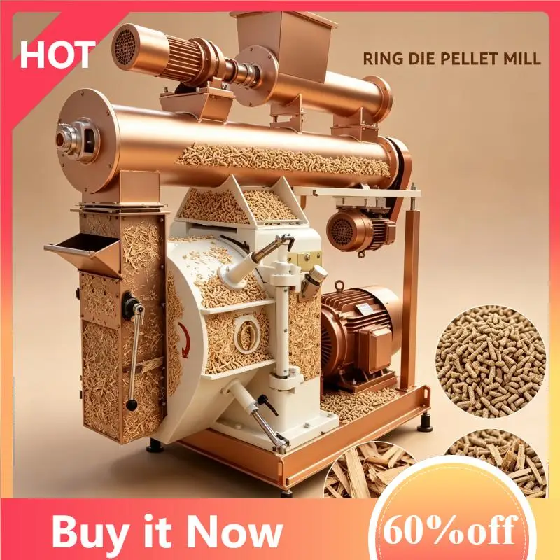 Ring Die Pellet Machine Industrial Biomass Pellet Mill High Capacity Wood Sawdust Straw Feed Pelletizer