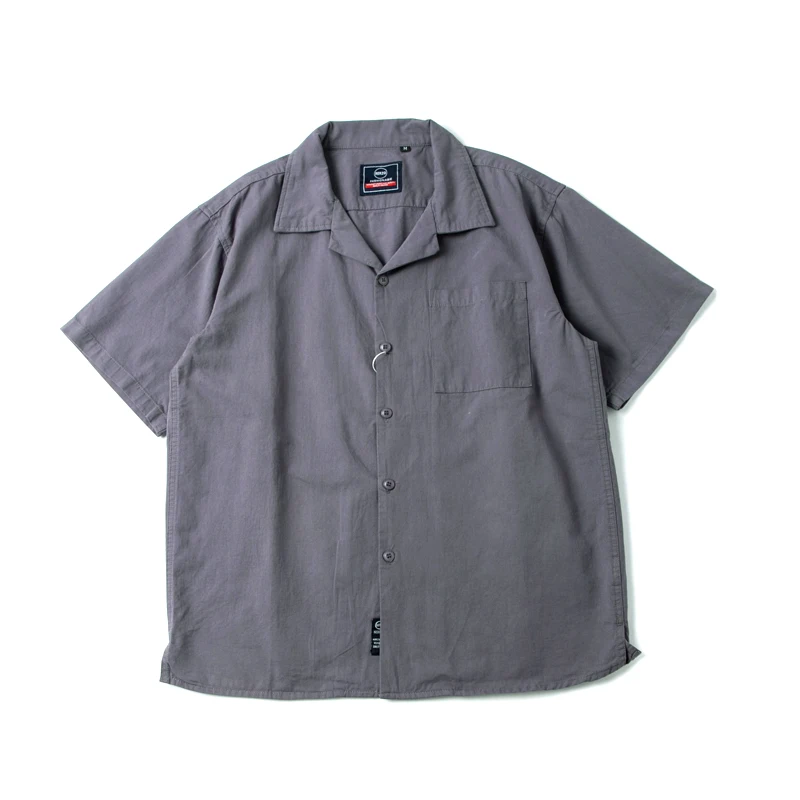 

Ретро японский свободный повседневный чистый хлопок ort Sve irt мужской хаки Haome Mountain System женский летний irt