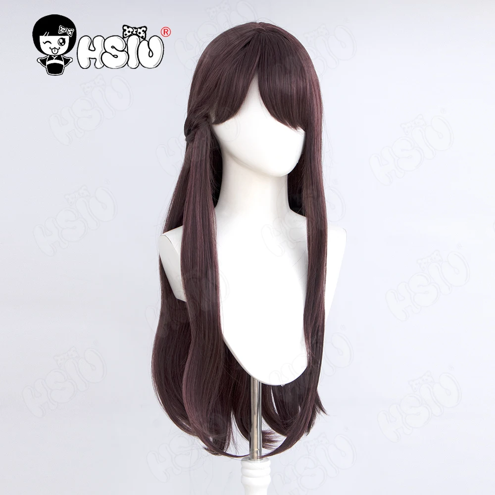 Pepe Cosplay Perücke Hsiu 80cm lang braun lila gemischtes Haar hitze beständige synthetische Perücke Perücke Kappe Spiel Arknights Pepe Cosplay Perücke