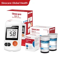 Sannuo 50/100/150/300/400PCS Sinocare GA-3 Blood Glucose Bottled Test Strips and Lancets for GA-3 Only Diabetes