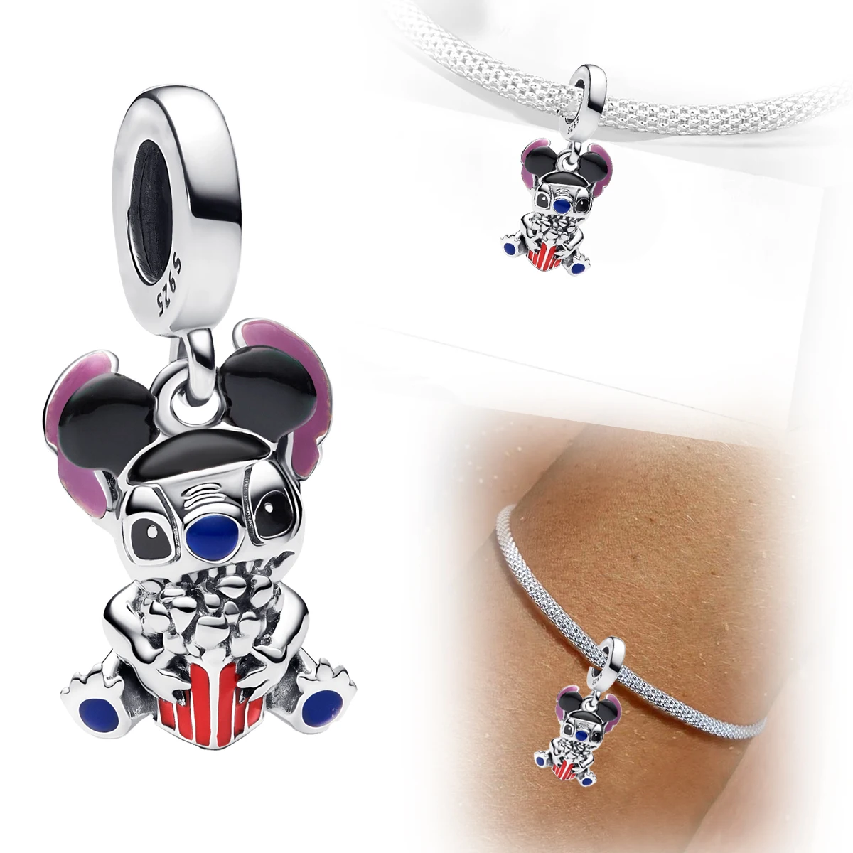 

MINISO Disney стерлингового серебра 925 пробы, подвеска для ступицы, подходит для оригинальных браслетов для женщин, ювелирные изделия своими руками, изысканная брелок