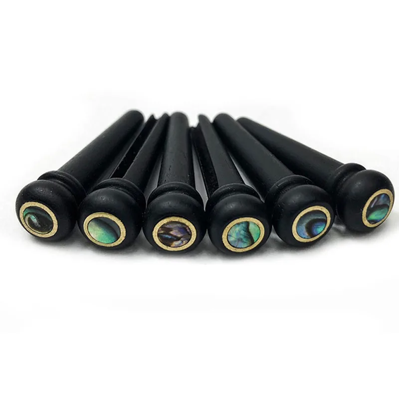 6 Teile/los Akustische Gitarre Brücke Knochen Ebenholz Palisander Pins Mit Abalone Dot Gitarre String Nägel Pin Ende Gitarre Teile Zubehör – Detail 2