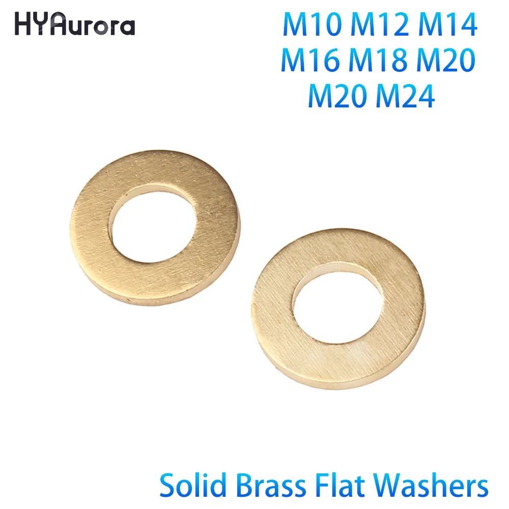 Solid Brass Flat Gaskets  M10 M12 M14 M16 M18 M20 M22 M24 GB97  Solid Brass Gasket Shim Copper Metal Meson Pad Spacer