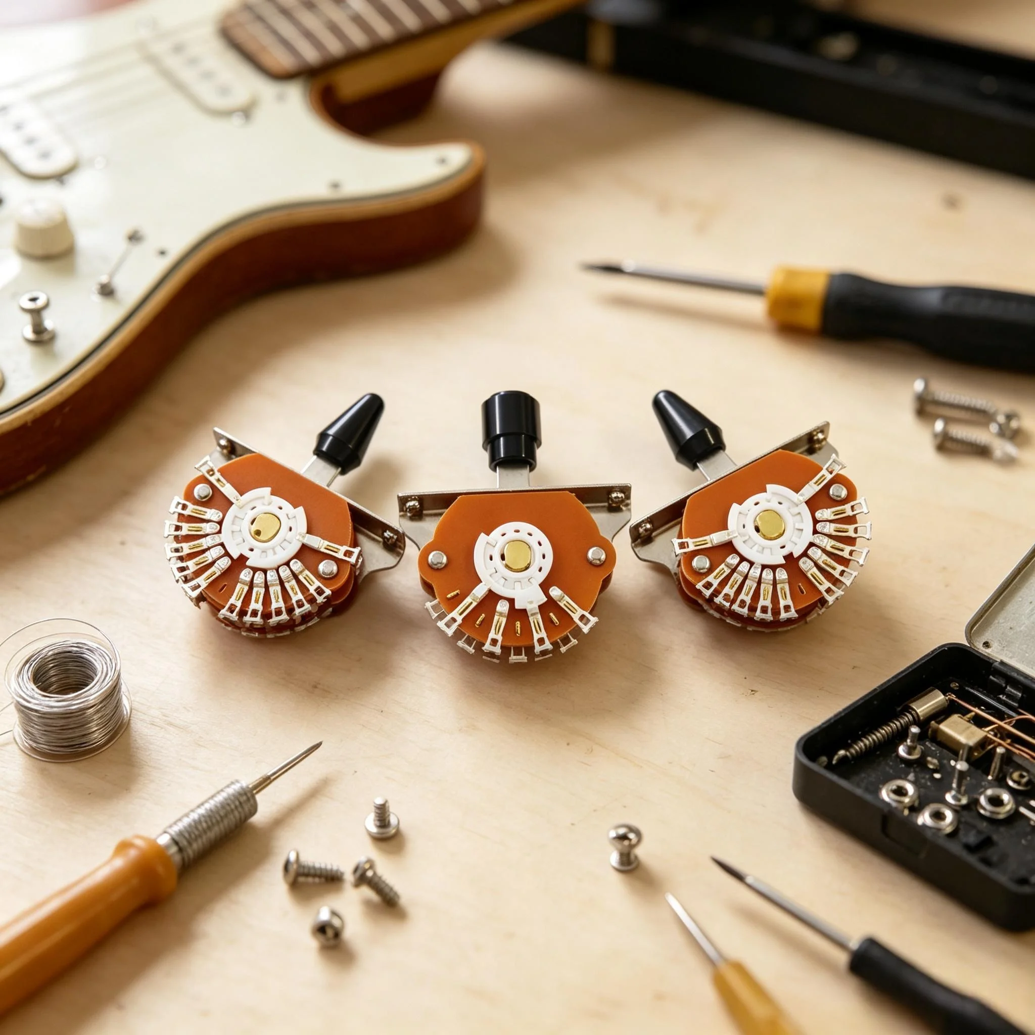 RUKOVA 3‑Way 8‑Legs 5‑Way Electric Guitar Pickup Selector Switch with Tips & Screws Metal Plastic Guitar Replacement Accessories