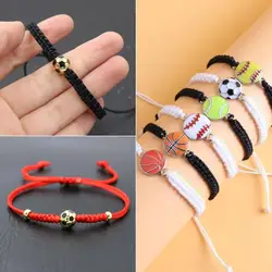 Charm Bracelet For Boy Girl Copper Gold Color Football Ball Braiding Adjustable Bracelet Couples Friendship Bracelet Men Jewelry