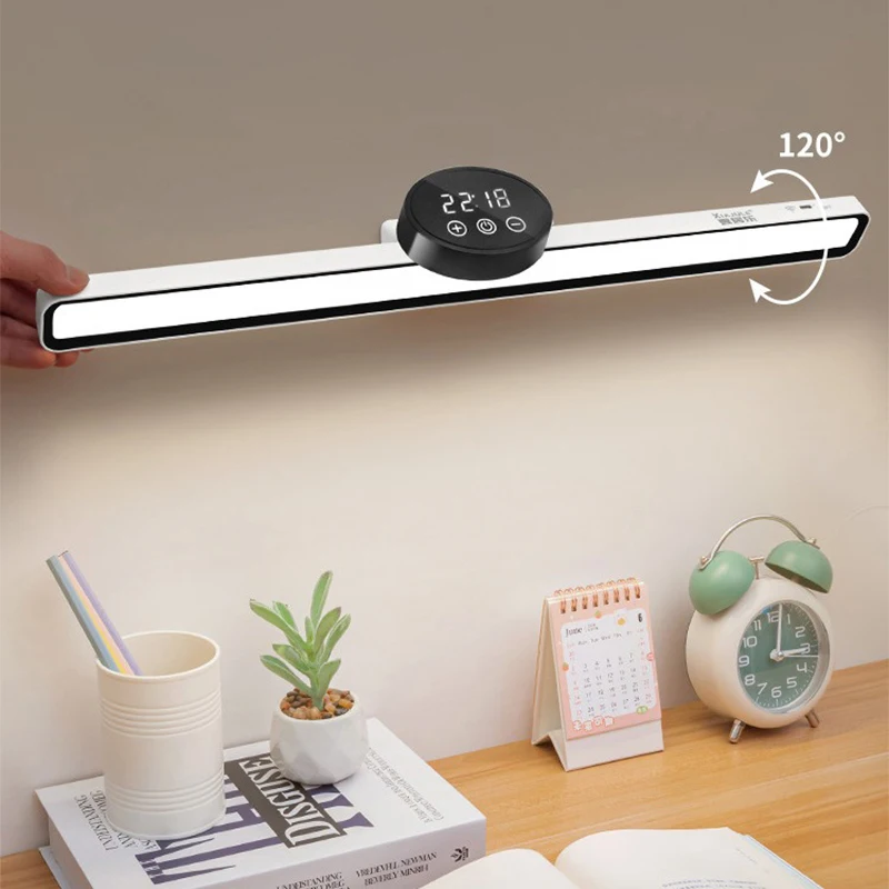 مصباح مكتبي 55 سم معلق على مدار الساعة المغناطيسية مصباح طاولة LED USB قابل لإعادة الشحن ستبليس يعتم خزانة خزانة خزانة ضوء الليل