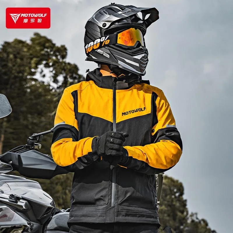 

Motowolf Winter Warm Motorcycle Electric Riding Clothes Waterproof And Anti Drop Men's Motorcycle Electric Jackets Hot Selling