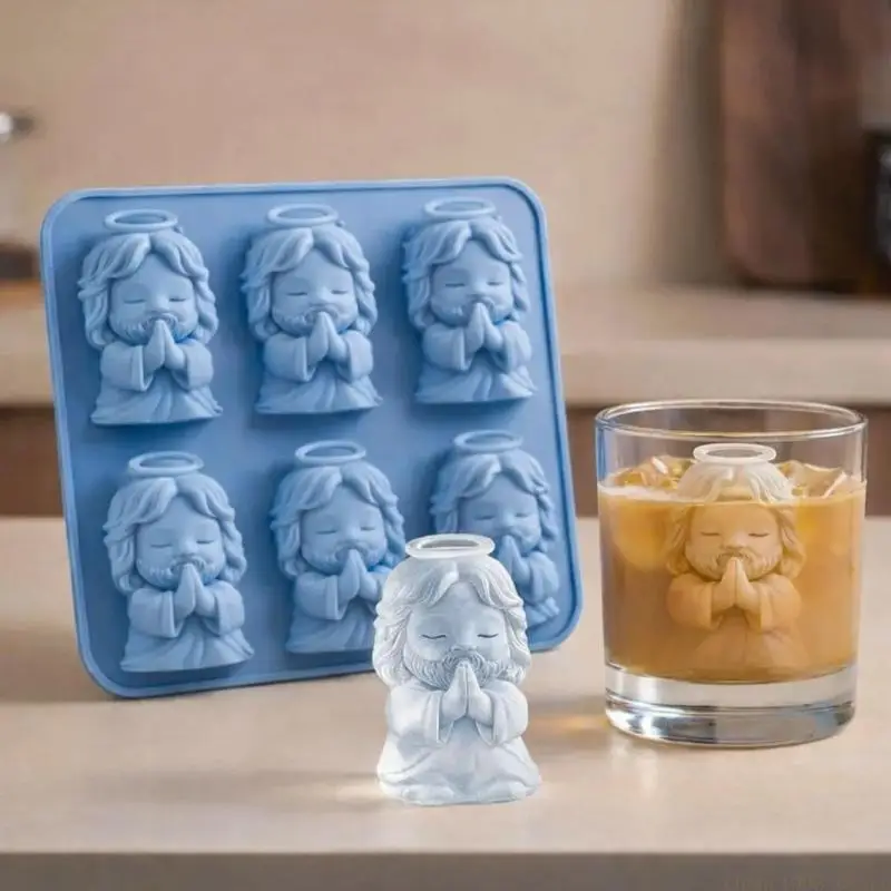 QX2E 6 Cavities Prayer Ice Molds For Freezing Drinks Chocolate Jelly And Soap Making