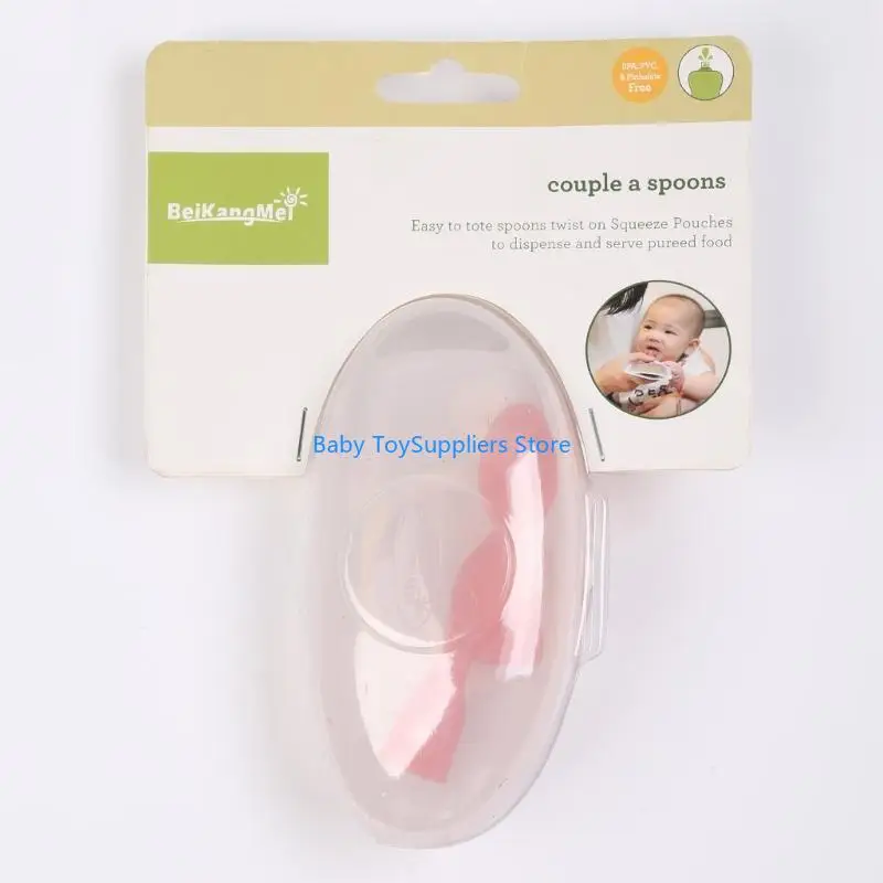 

R1WF Baby Feeding PP Spoon Teether for Infant Children Dispensing Bag Supplies