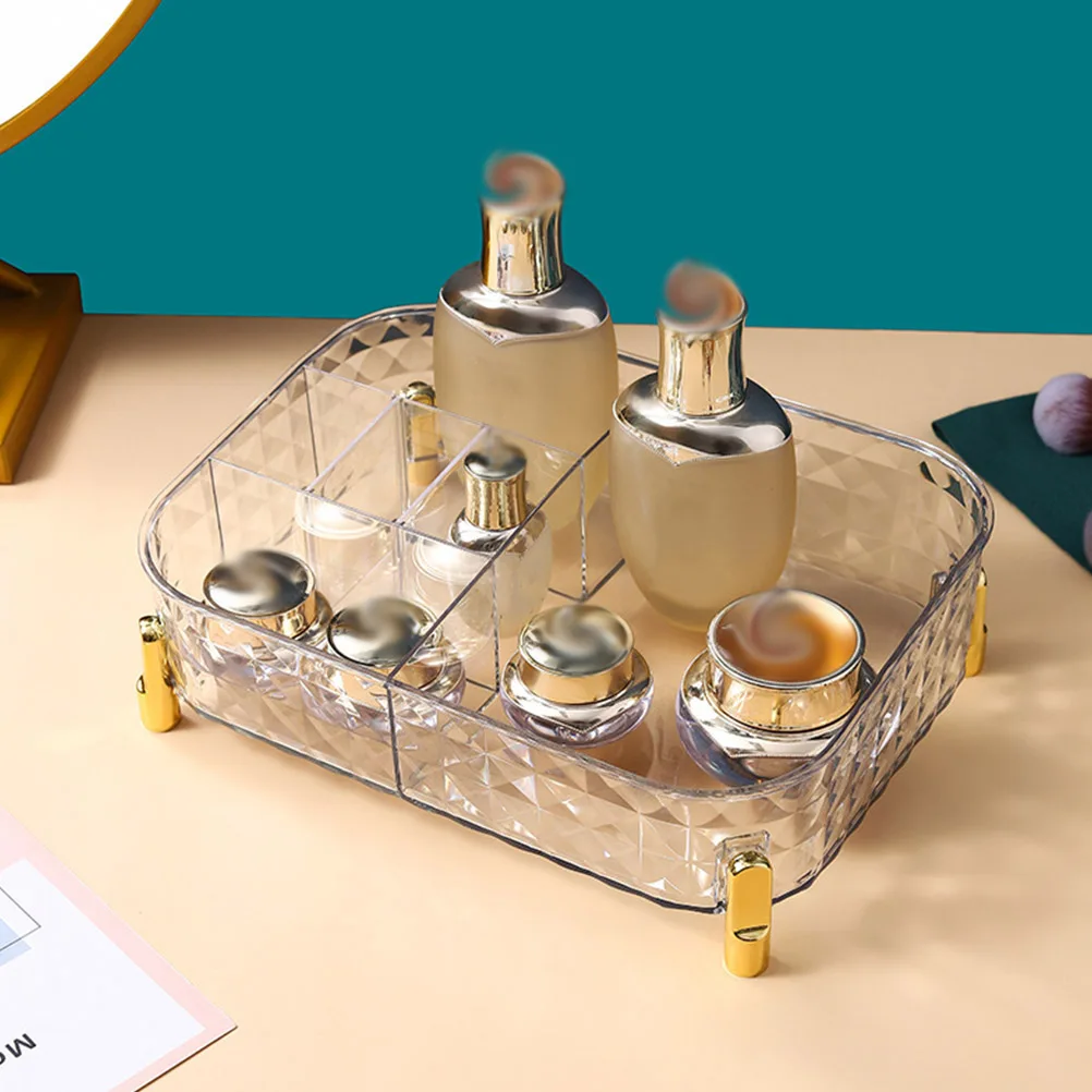 

Cosmetics Storage Box Large Makeup Organizer Vanity Countertop Desktop Organizer ABS Pet Makeup Brush Holder