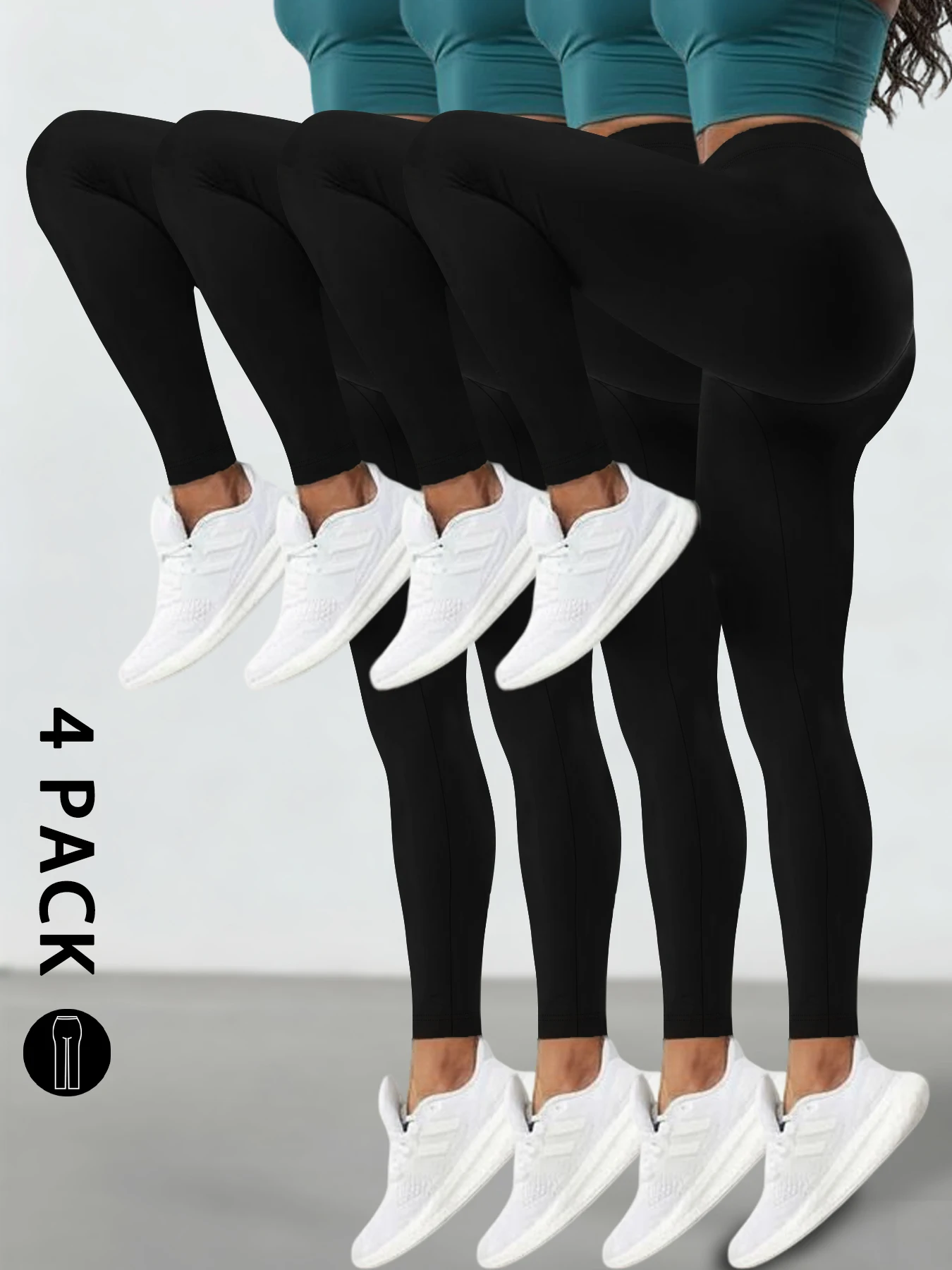 

Комплект из 4 женских супермягких леггинсов, очень эластичные, непрозрачные брюки, для повседневной носки, на все сезоны.